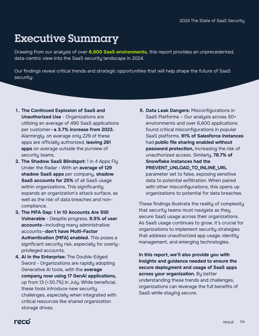 2024年软件即服务（SaaS）安全状况报告：趋势、风险及应对措施洞察（英文） 第4页