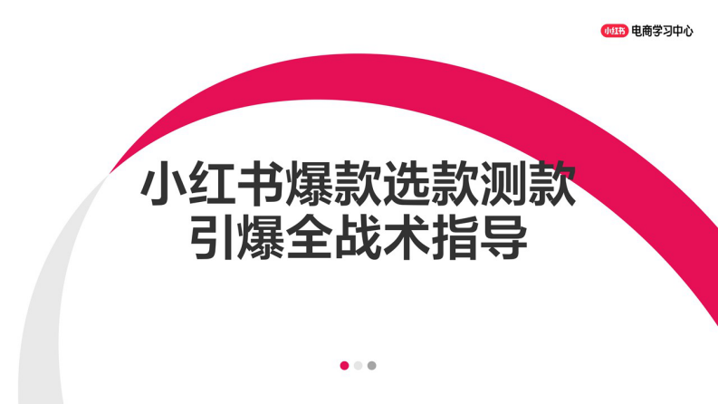 小红书爆款选品测品引爆全战术指导 第1页