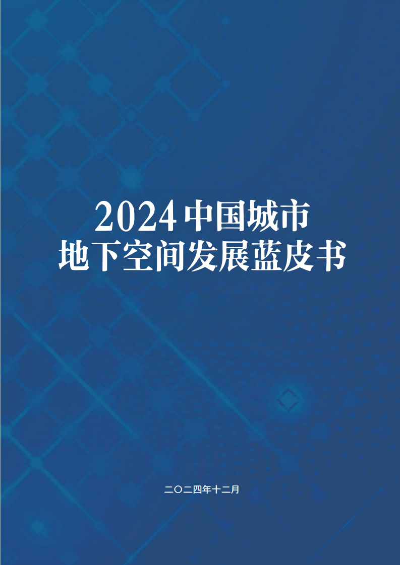 2024中国城市地下空间发展蓝皮书 第1页