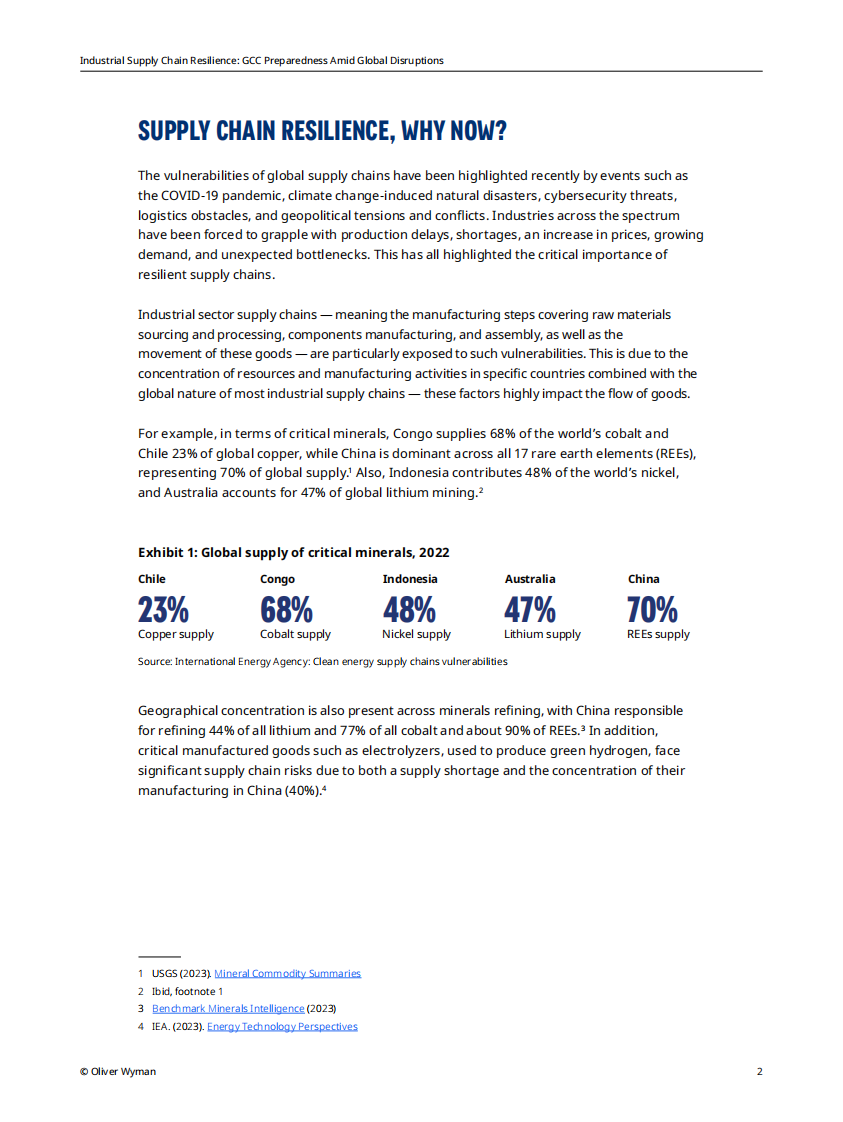 工业供应链韧性：海湾合作委员会应对全球冲击的准备状况 第2页