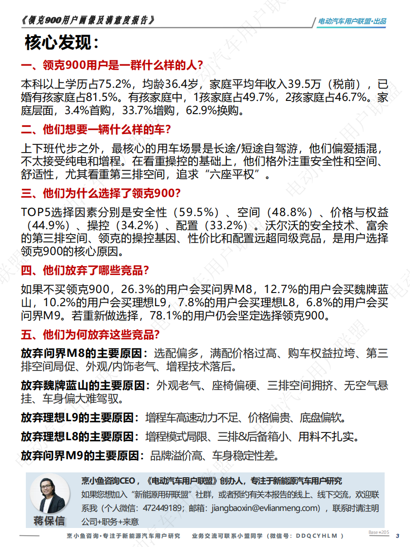 领克900用户画像调研报告 第3页