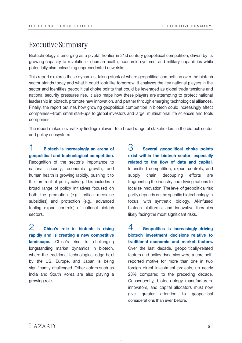 2025生物技术领域地缘政治研究报告：竞争格局、风险评估、投资及科研实力分析（英文） 第5页