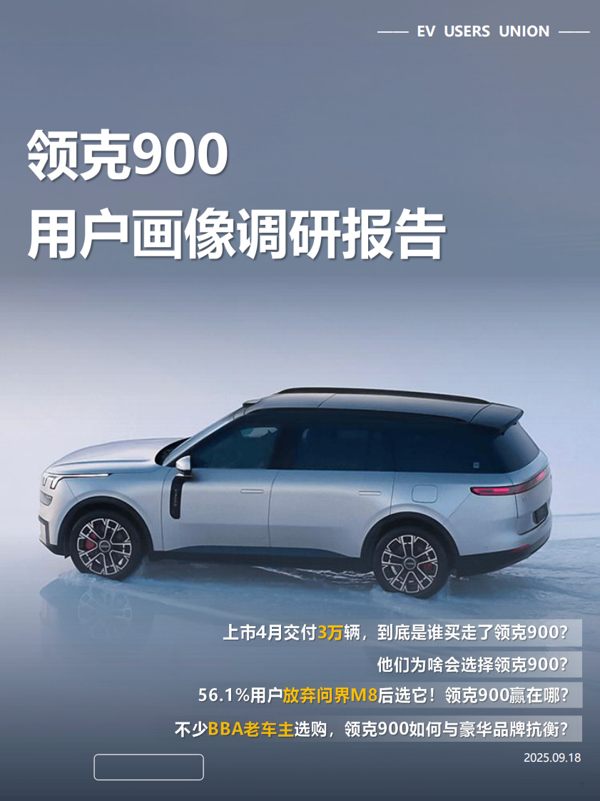 汽车：领克900用户画像调研报告 第1页