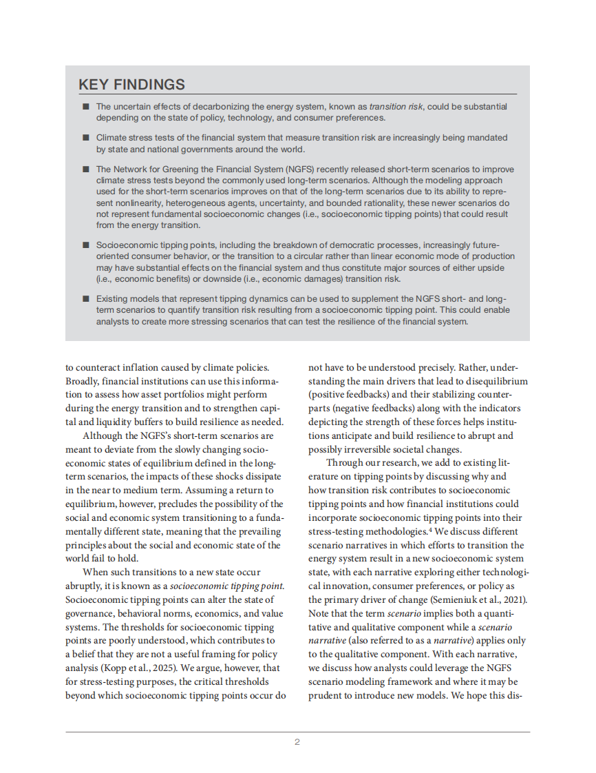 2025能源转型中的社会经济临界点：为金融压力测试拓展气候转型风险场景报告（英文） 第2页