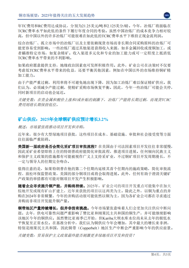 2025年值得关注的五大发展趋势报告：铜市场展望 第4页