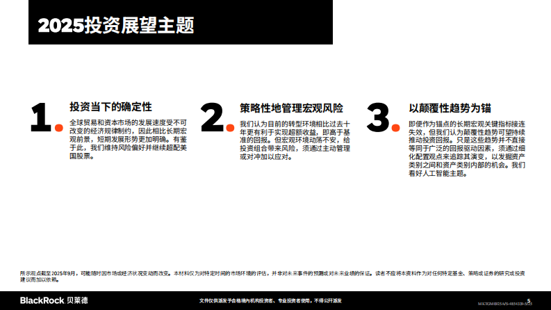 贝莱德：2025年第四季度全球投资展望 第5页