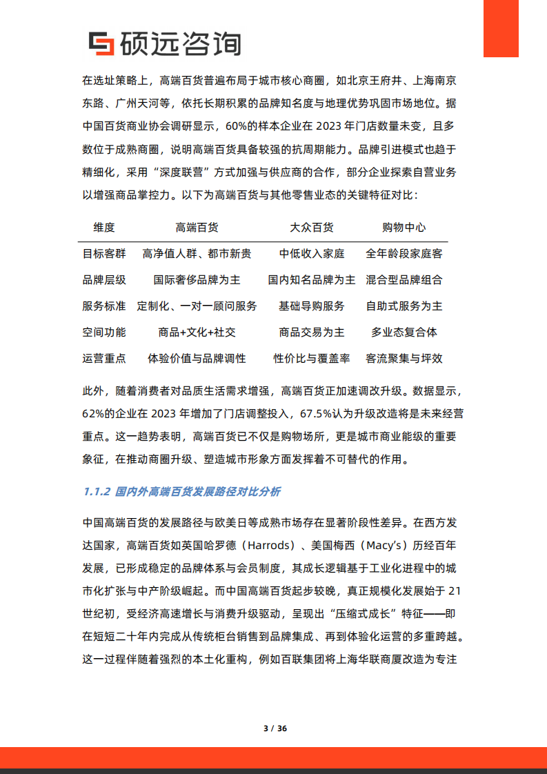 2025年中国高端百货行业行业研究报告 第3页