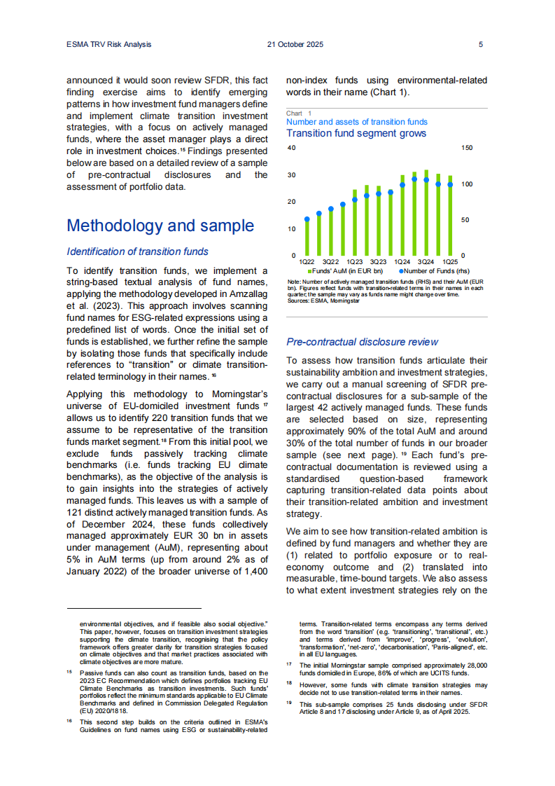 欧洲证券与市场管理局ESMA转型基金趋势报告（英文） 第5页