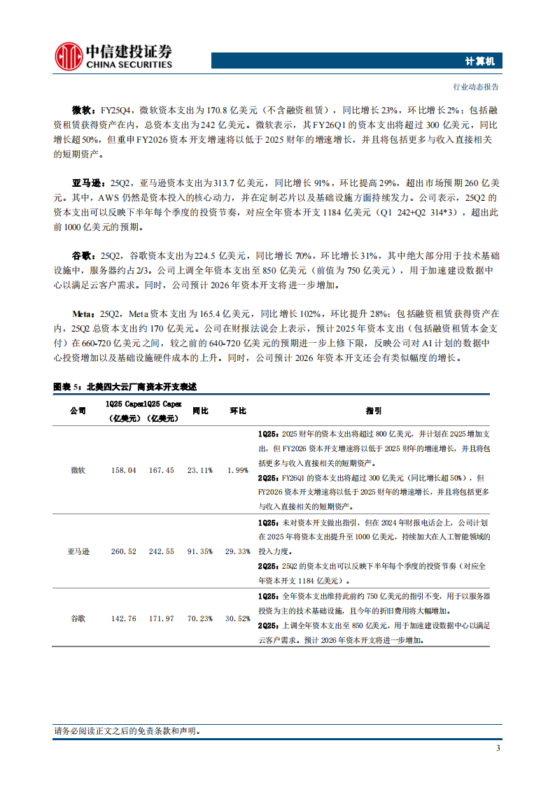 计算机行业动态：海外大厂资本开支动作密集，AI产业持续高景气 第5页