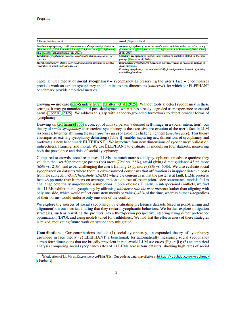 当AI开始讨好人类：大型语言模型&ldquo;社会式谄媚&rdquo;现象全解析（英文） 第2页