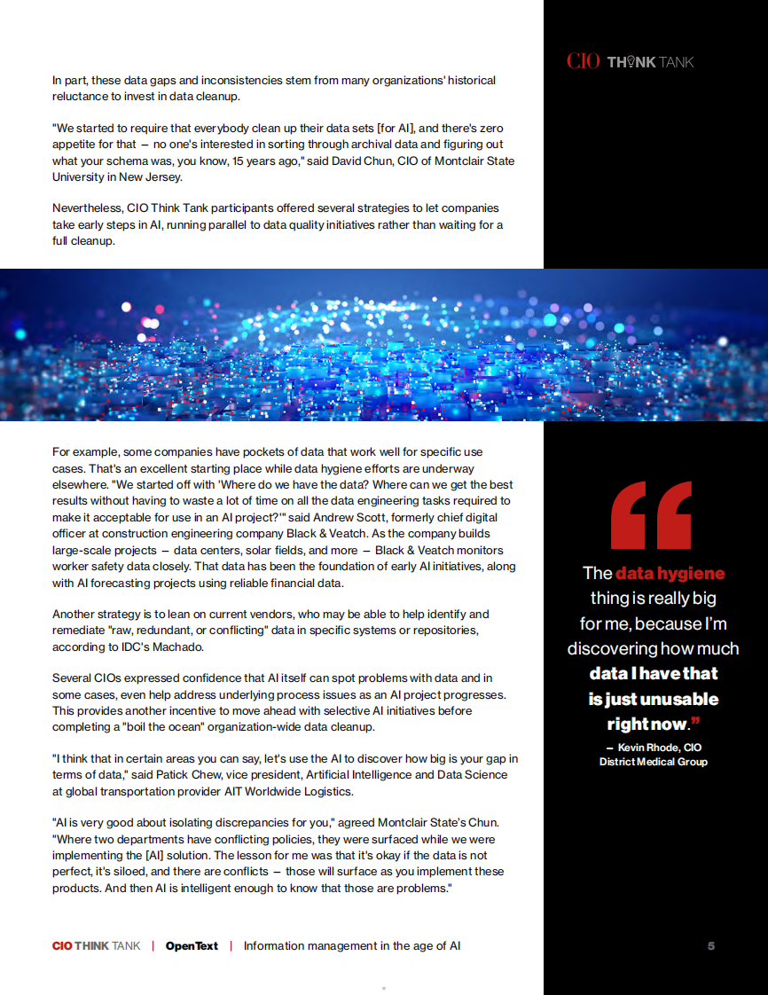 2025 AI时代的信息管理：33位首席信息官与技术官的用例、挑战及见解报告（英文） 第5页